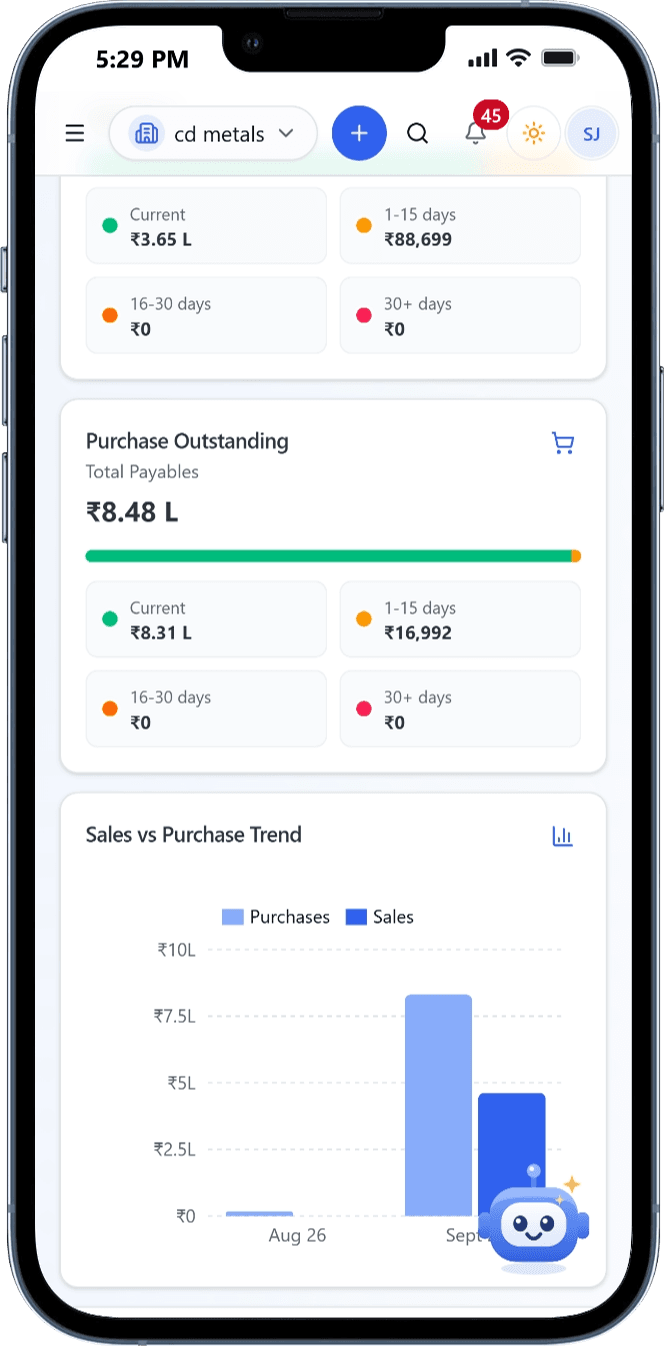 FlashBooks mobile app dashboard preview on iPhone